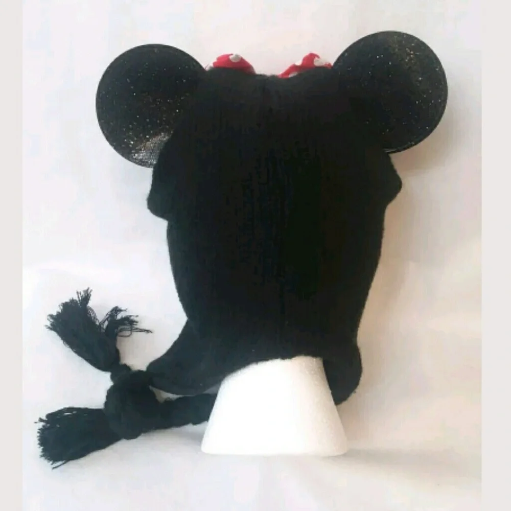 Minnie Mouse Fleece Hat Lined Fun Sparkly Winter Disney Girls